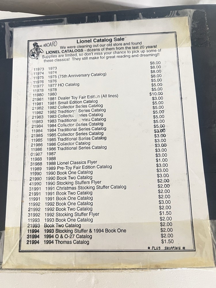 Lionel Train Catalog Collection 1973–1994