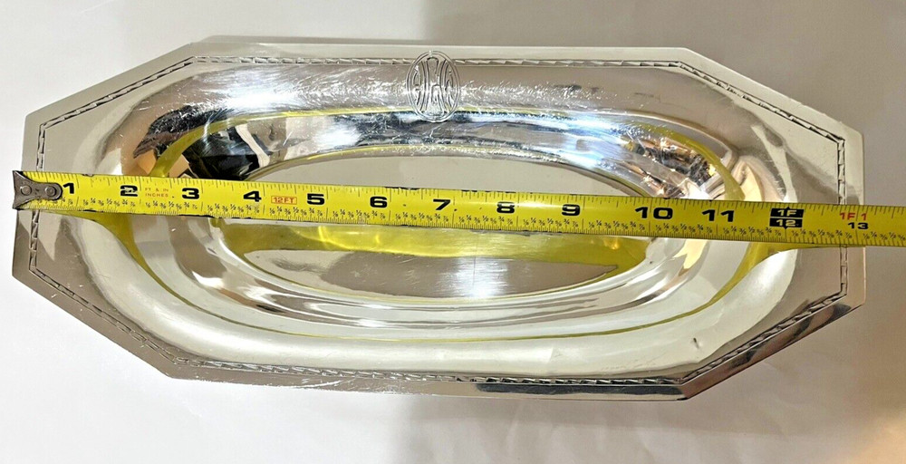 Schofield Sterling Silver Tray Monogrammed 358 Grams 13" Long.