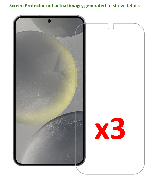 3x Samsung Galaxy S24 Screen Protector w/ cloth
