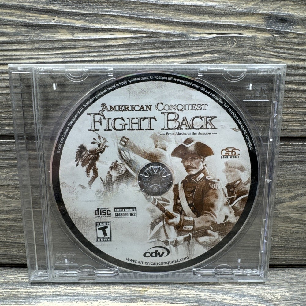 Vintage CDV 2003 American Conquest Fight Back CD ROM Computer Game PC