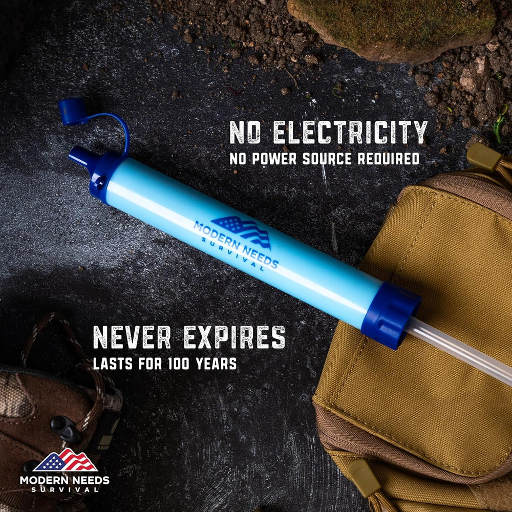 MODERN NEEDS Ready Filter Personal Water Filter Straw | Backpacking Water Filter