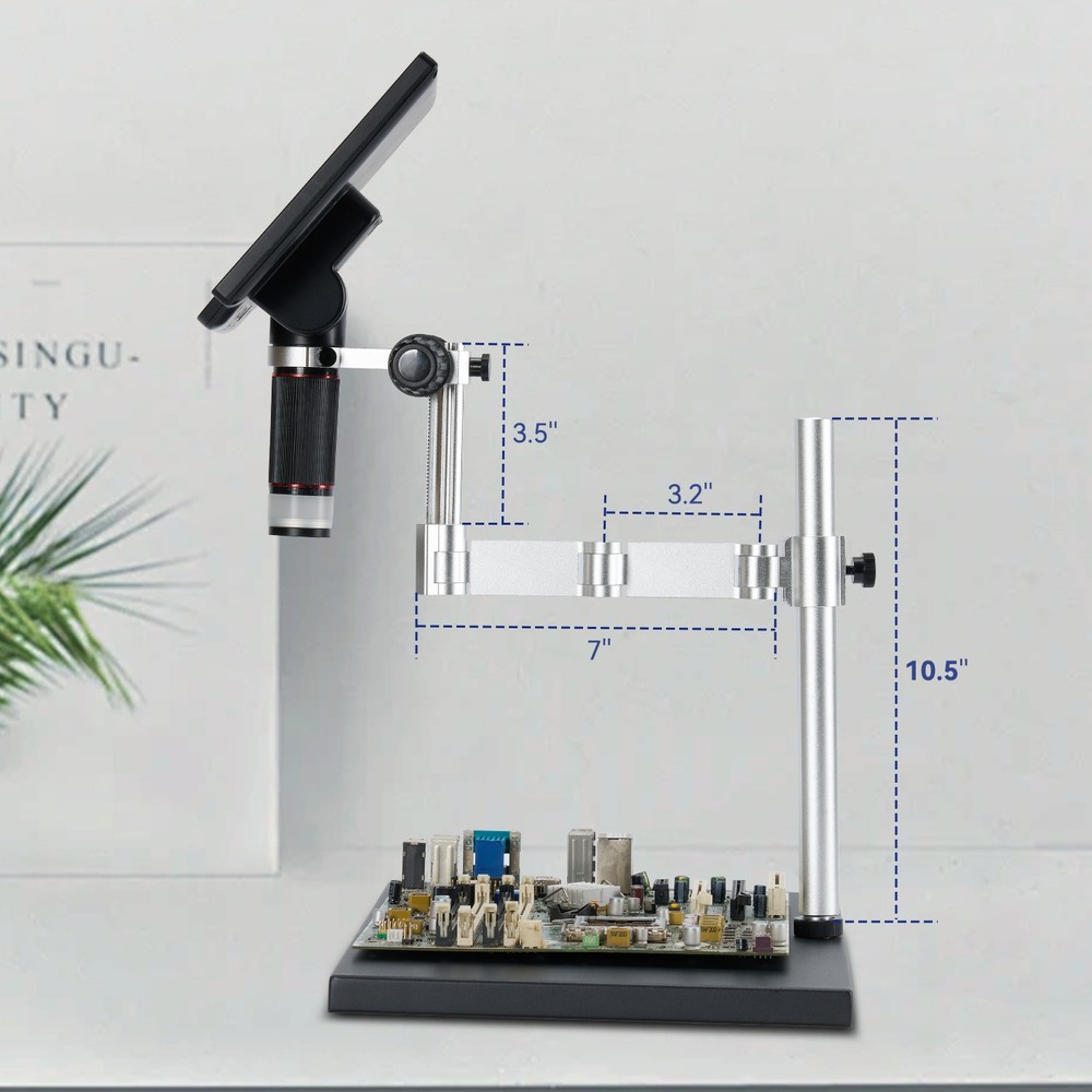 TOMLOV 4K Digital Microscope Spin Arm Soldering Microscope 52MP Coin MicroScope
