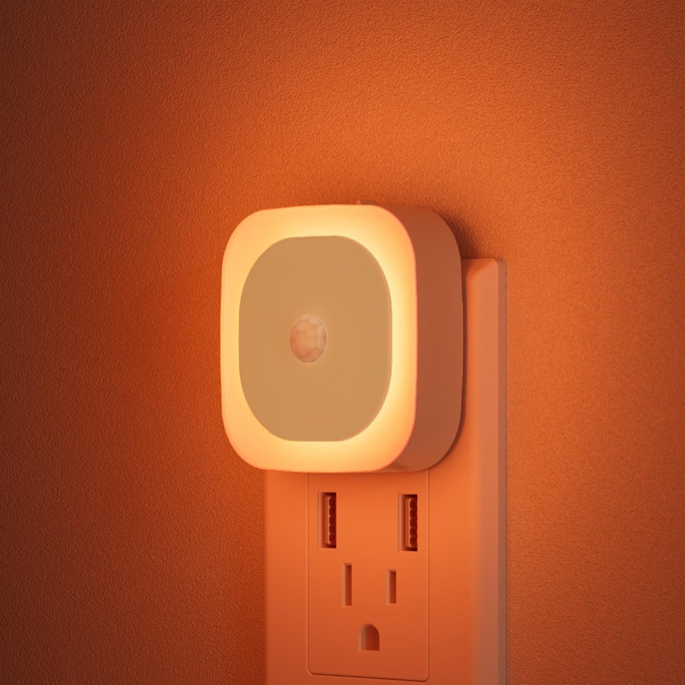 2 Pack Plug in Night Light with Motion Sensor & Dusk to Dawn Sensor, 3 Sensor...