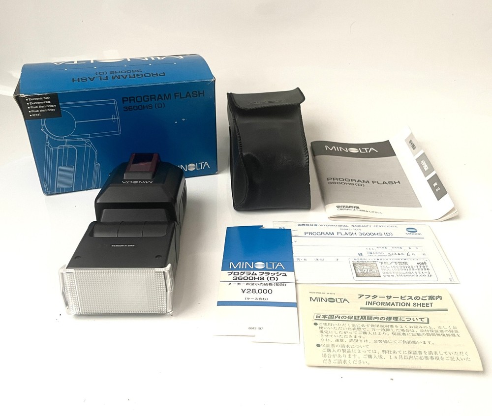 Minolta Program Flash 3600HS (D) Shoe Mount Camera Flash with Box, Case, Manual