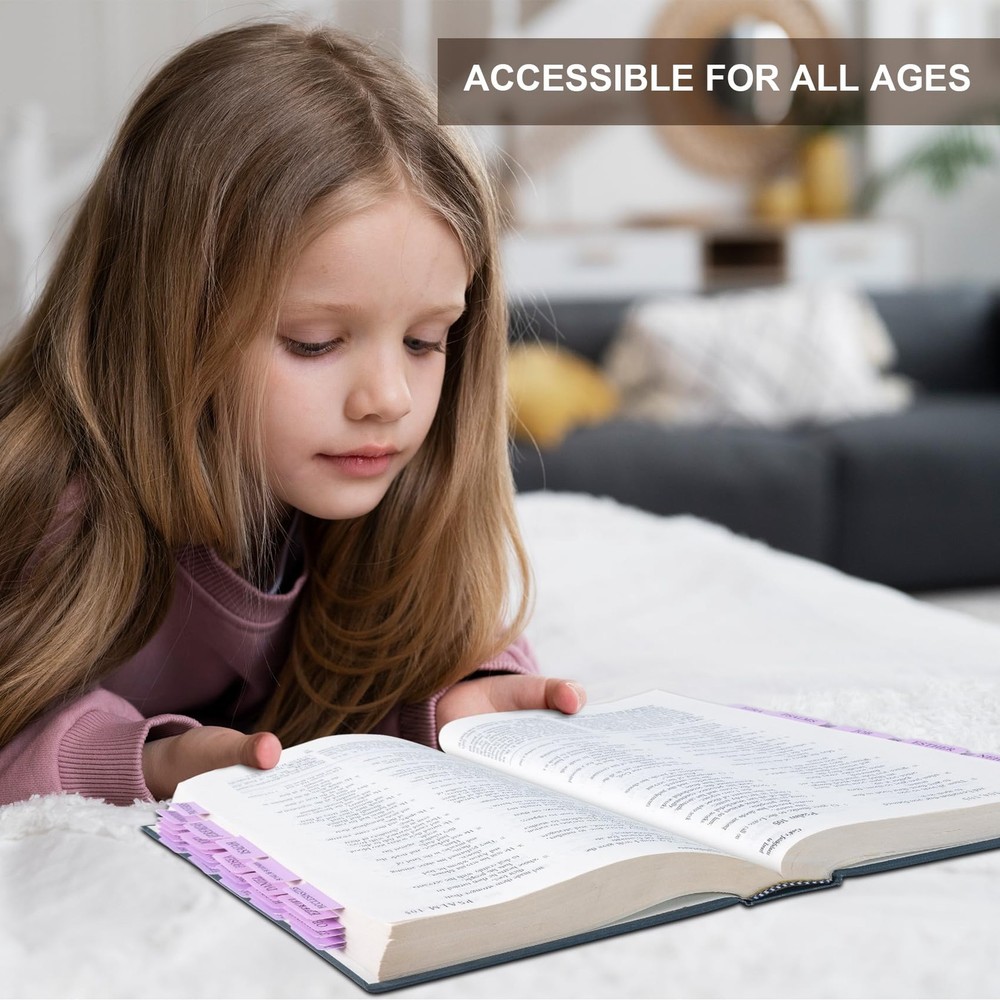 Purple Bible Tabs for Women & Men, Laminated Study