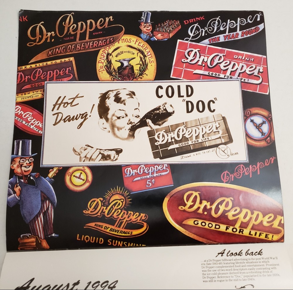 1994 Nostalgic Dr Pepper Calendar A Look Back...