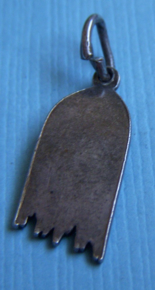Vintage broken ski silver charm