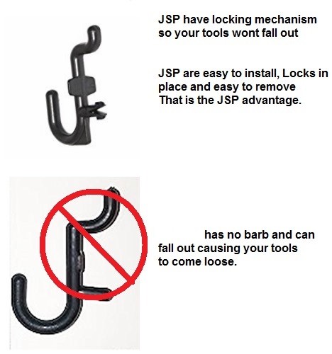 Plastic Black J Hook Peg Board Hook Kit Tool Storage Craft Hooks Pick A Pack