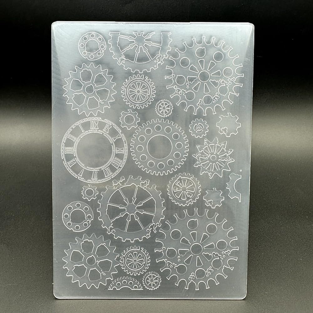 3D Plastic Embossing Folder Template Steampunk Style Texture A6 Size for Card Ma