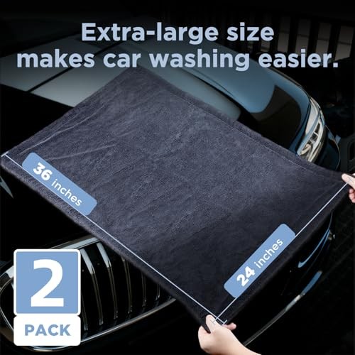 2-Pack 1200GSM Microfiber Car Drying Towels, Extra Large Twisted-Loop