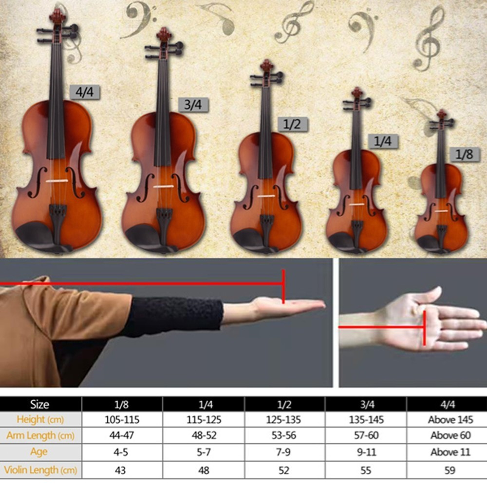 Glarry Solid Wood Violin 4/4 Full Size w Case,Rosin,Bow and Strings Set