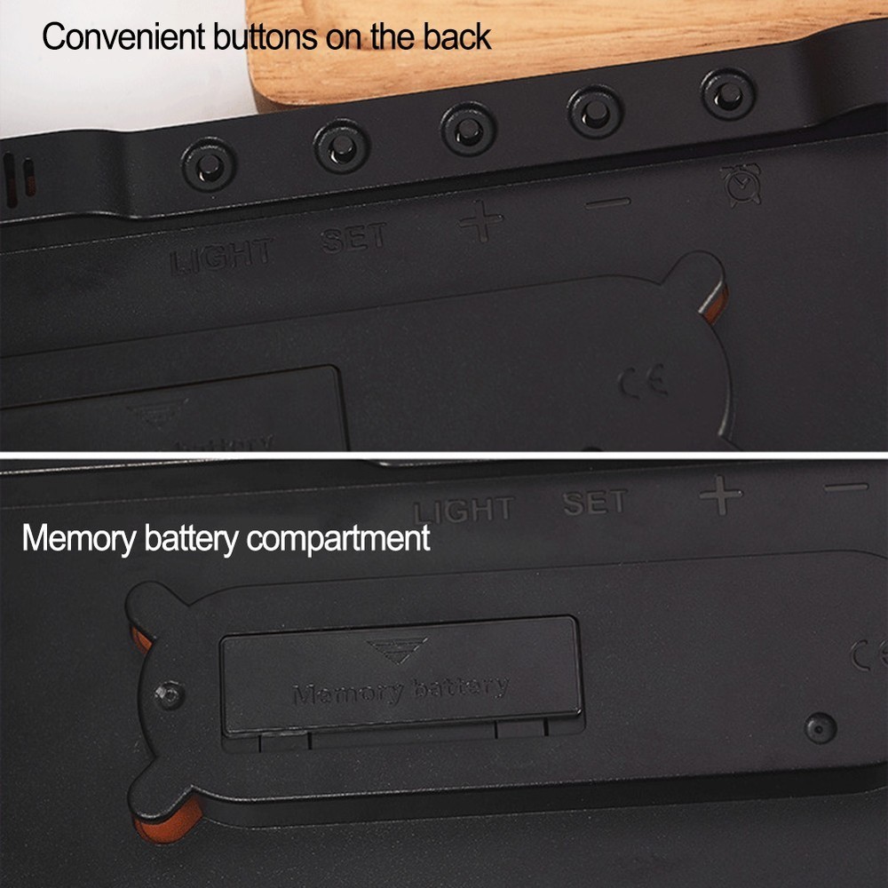 Digital RGB Wall Clock with Remote Control Temp Date Week Adjustable Brightness
