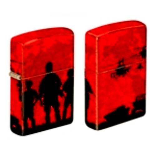 Sharp   Multi Sided Soldier Blood Red Sky  Zippo Lighter