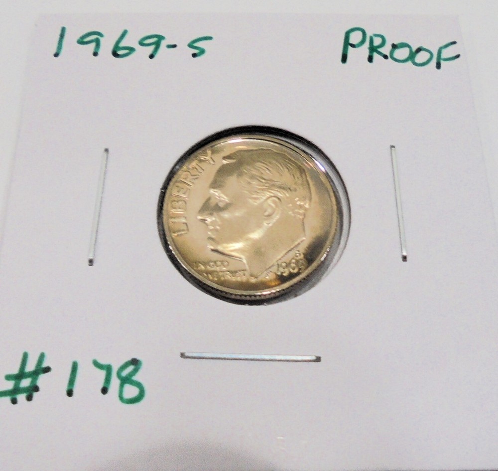 VERY NICE 1969 s Proof Roosevelt Dime #178