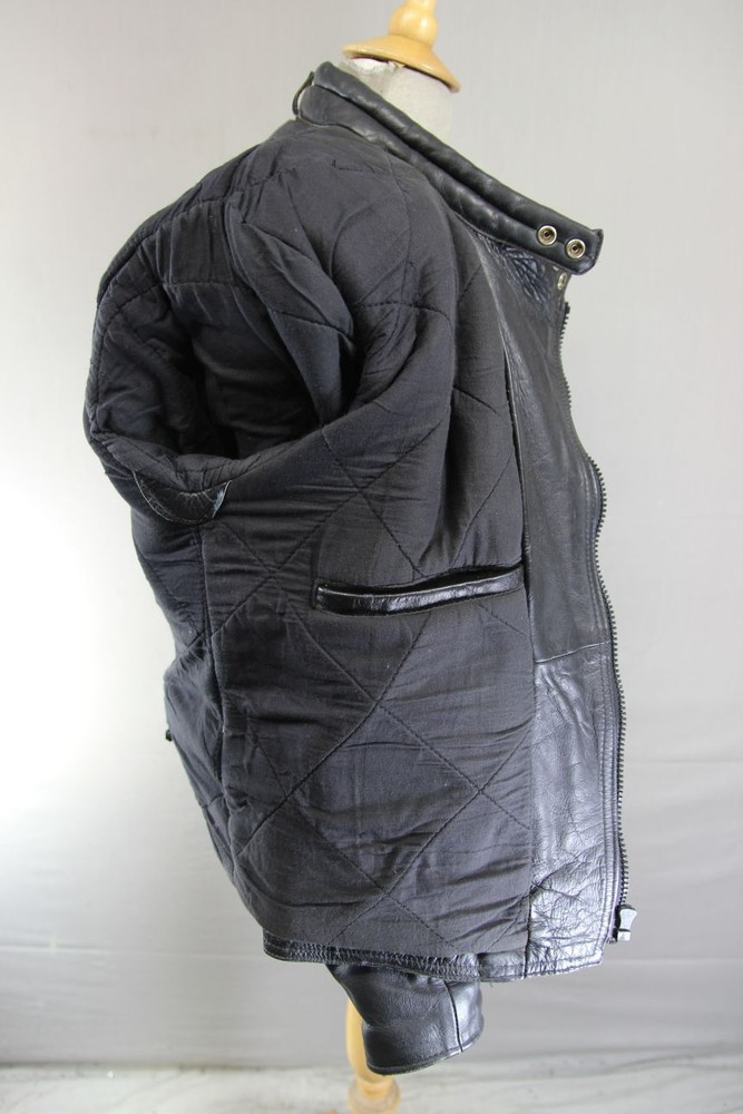 DYNAMIC LEATHERS CLASSIC BLACK COWHIDE BIKER JACKET 42-44 INCH