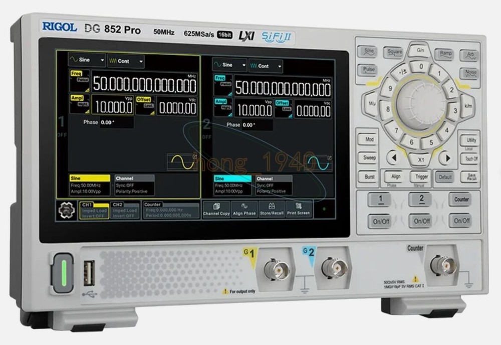 7'' Touch Screen RIGOL DG852 Pro 50MHz Dual Channel Arbitrary Waveform Generator