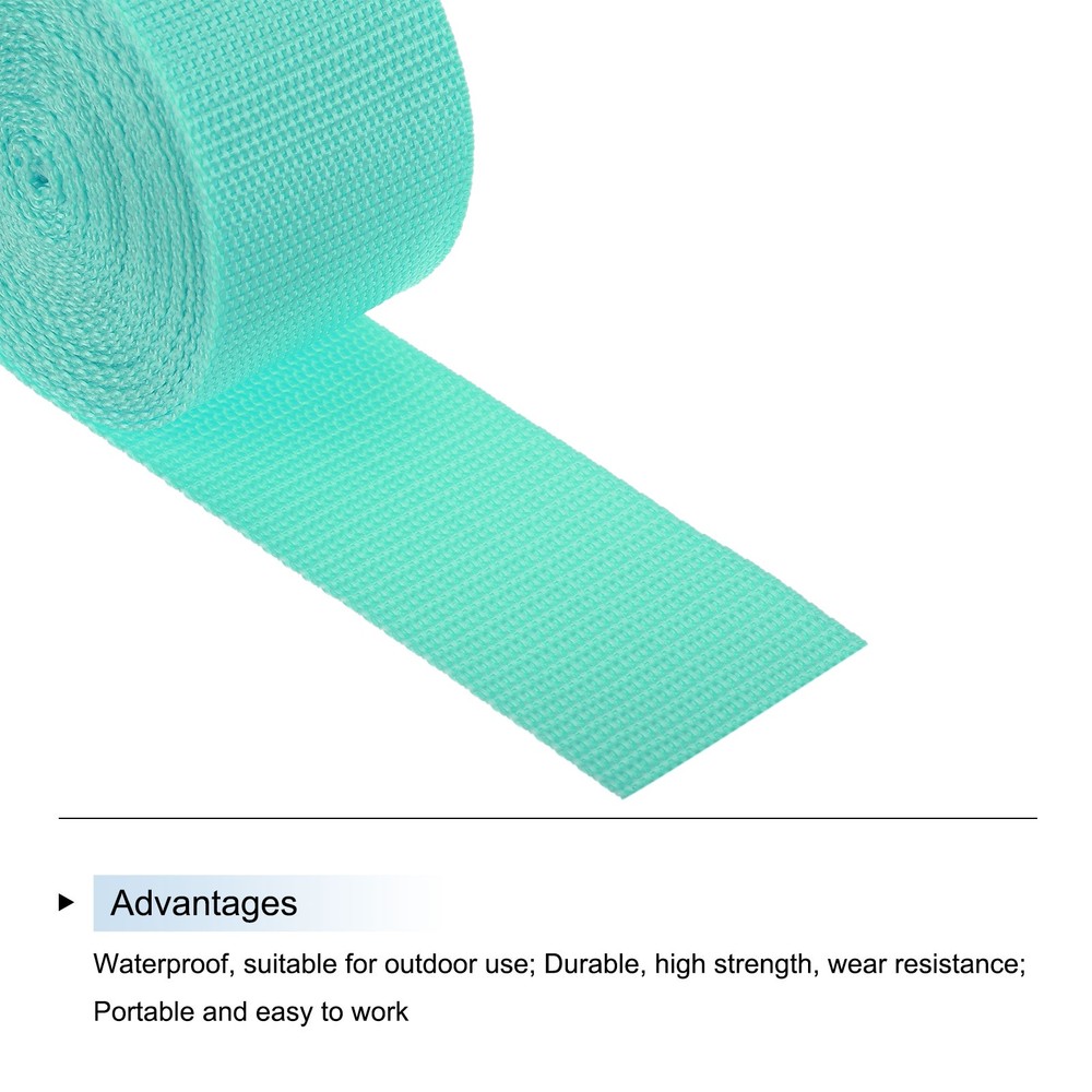 Lightweight Polypropylene Webbing Strap 5cm 5 Yard Turquoise Green