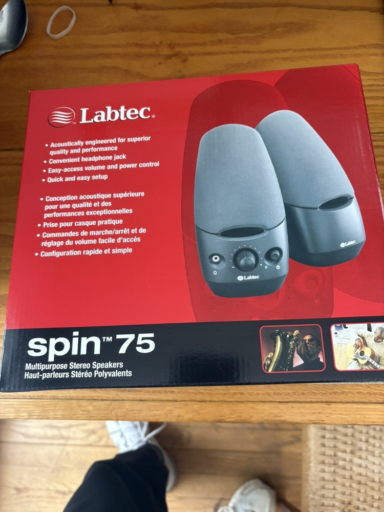 LABTEC Spin 75 Multipurpose Stereo Speakers MP3 PCs NEW