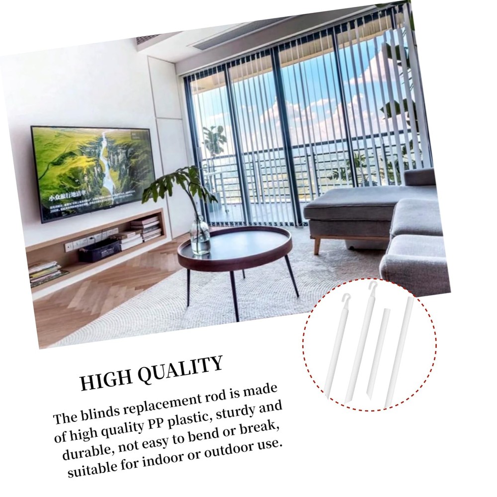 2 Set 24Inch Blind Wand Replacement with Hooks, Curtain Rod Replacement with ...