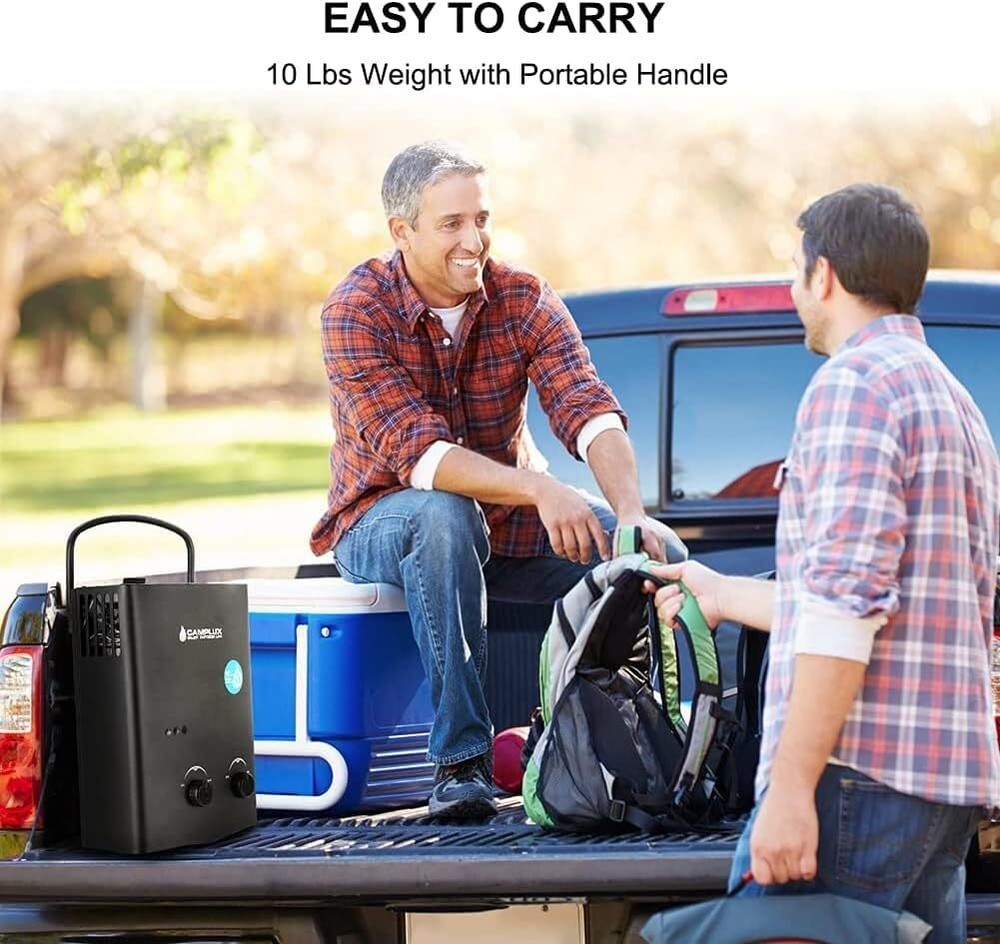 CAMPLUX 1.32GPM Portable Gas Water Heater w/Pump Kit Instant Hot Shower Outdoor