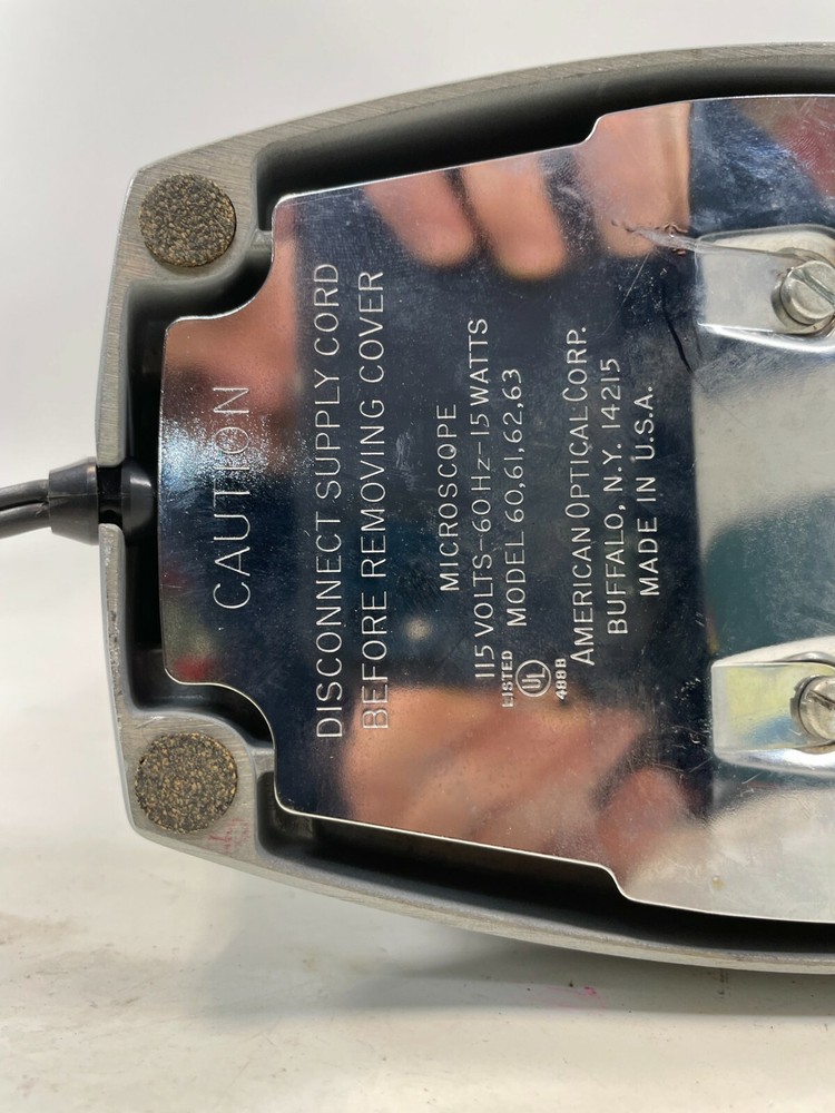 AMERICAN OPTICAL AO SIXTY 3 Objective Laboratory LED BULB Microscope WORKING