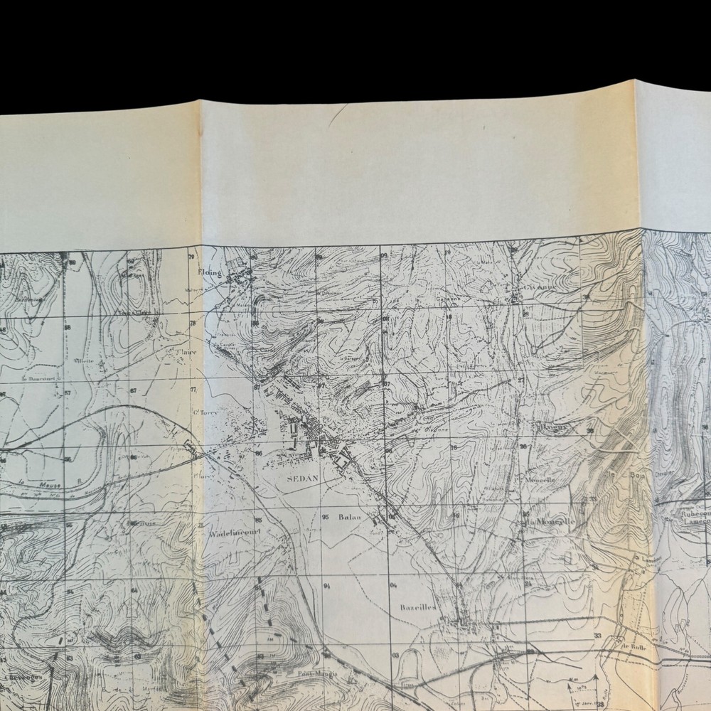 RARE! World War I Sedan Operation Western Front AEF Operations Map