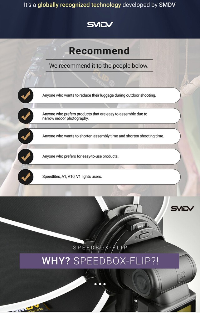 SMDV SPEED-BOX FLIP24G Quick Soft-box Diffuser for S-Light S-Lite Quantum Flash