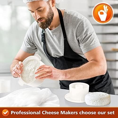 Versatile Cheese Making Kit: Includes Mold, Follower & Reusable Cheesecloth