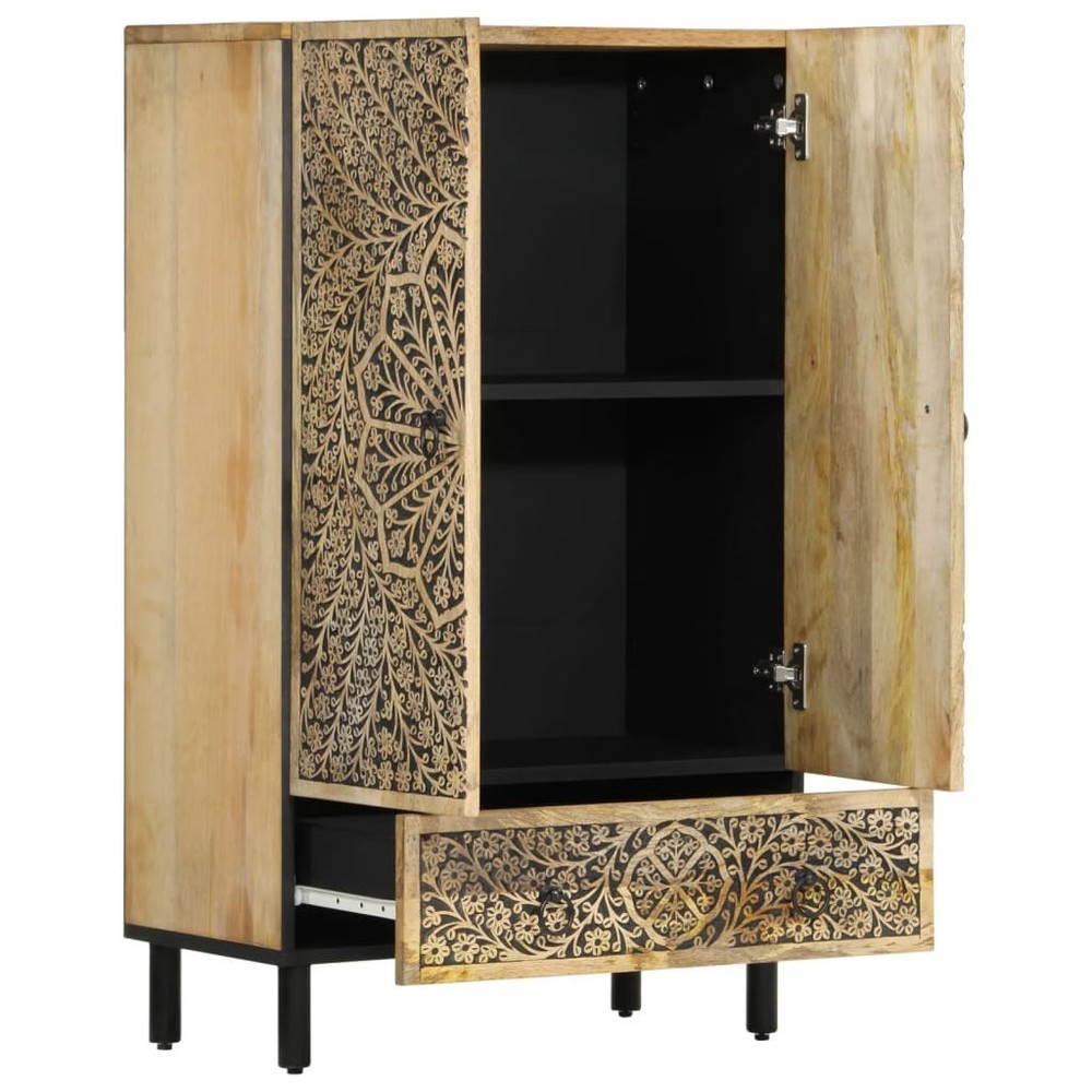 Highboard 23.6"x13"x39.4" Solid Wood Mango