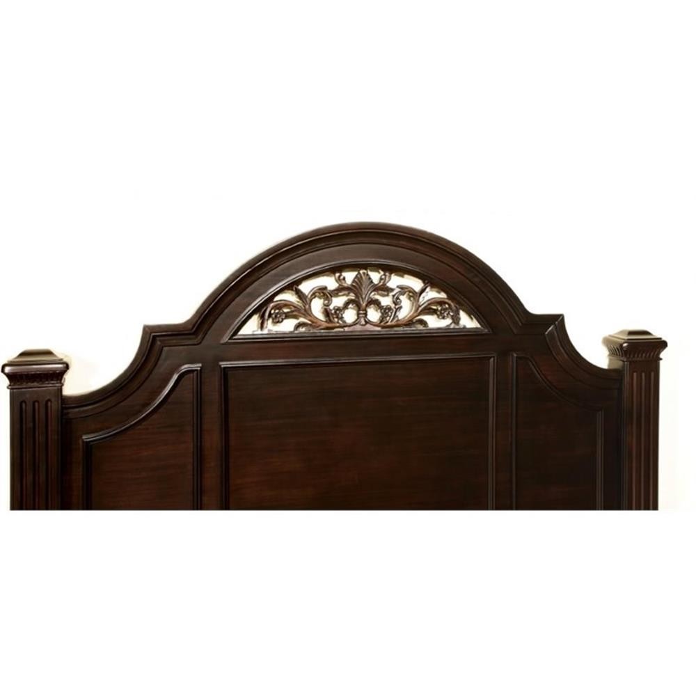 FOA Damos 2pc Dark Walnut Solid Wood Bedroom Set - Queen + Nightstand