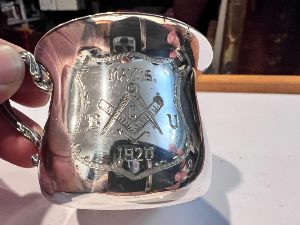 silver-plate cup commemorative piece from 1920 freemasons