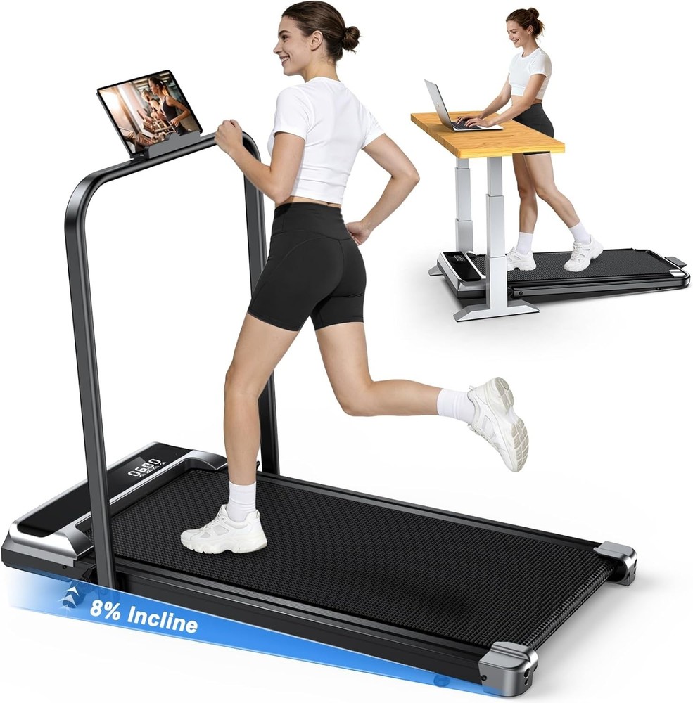 Space-Saving Foldable Treadmill with Shock Absorption, Ideal for Small Spaces