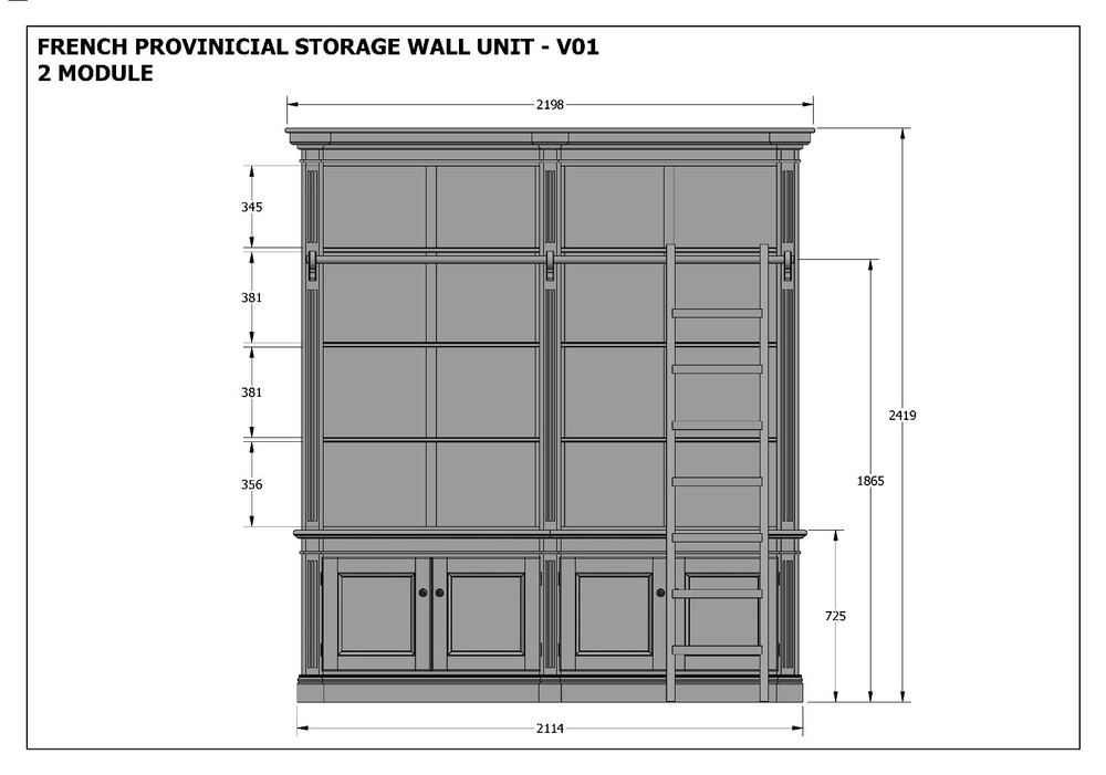 FRENCH PROVINCIAL WALL STORAGE UNIT 2 Module - Make Ur Own & SAVE - Full Plans