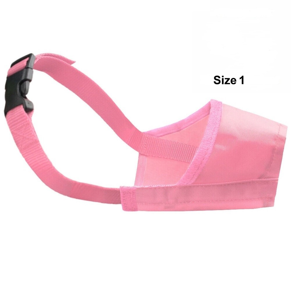 Dachshund Dog Muzzle Pink Nylon Training Aid Anti Bite Barking Training Guard