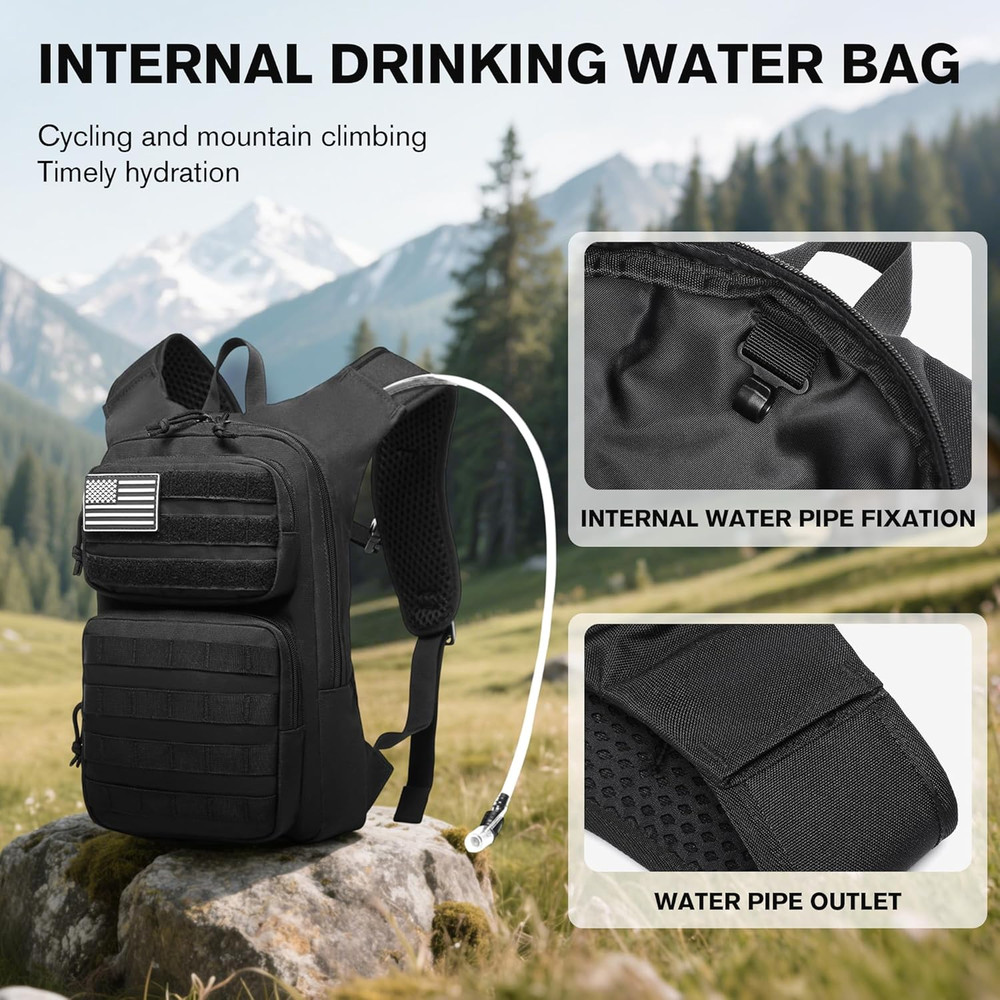 Hydration Backpack with Water Bladder for Hiking Tactical Hydration Pack for Men