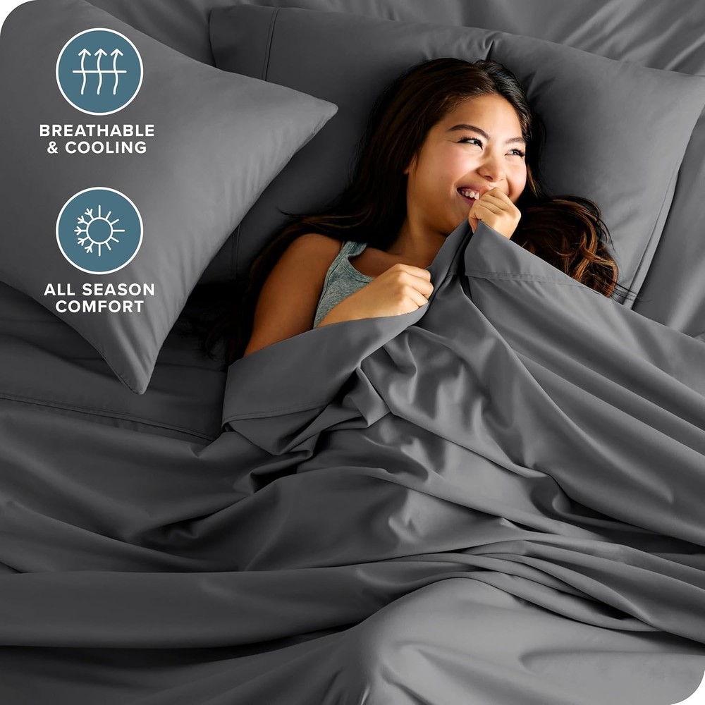Queen Sheet Set - Luxury 1800 Ultra-Soft Microfiber Bed Sheets - Double Brush...