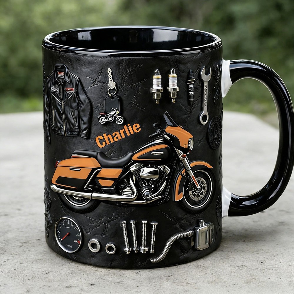 Personalized Biker Accent Mug - Motorcycle Lover