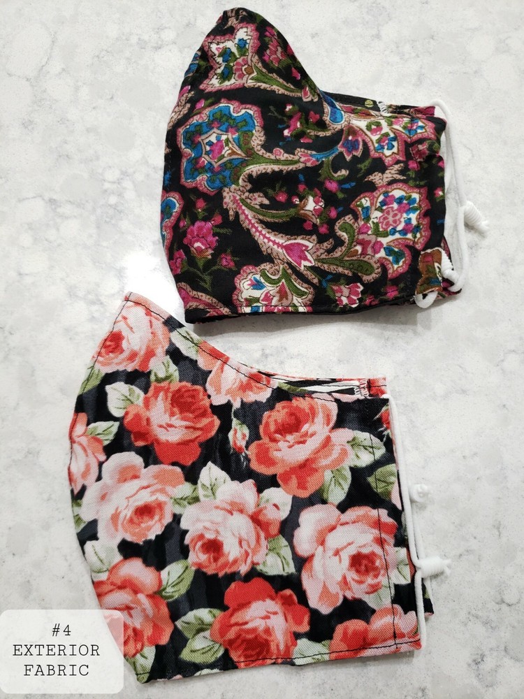 2 Pack Fitted Face Covering, Reversible & Adjustable