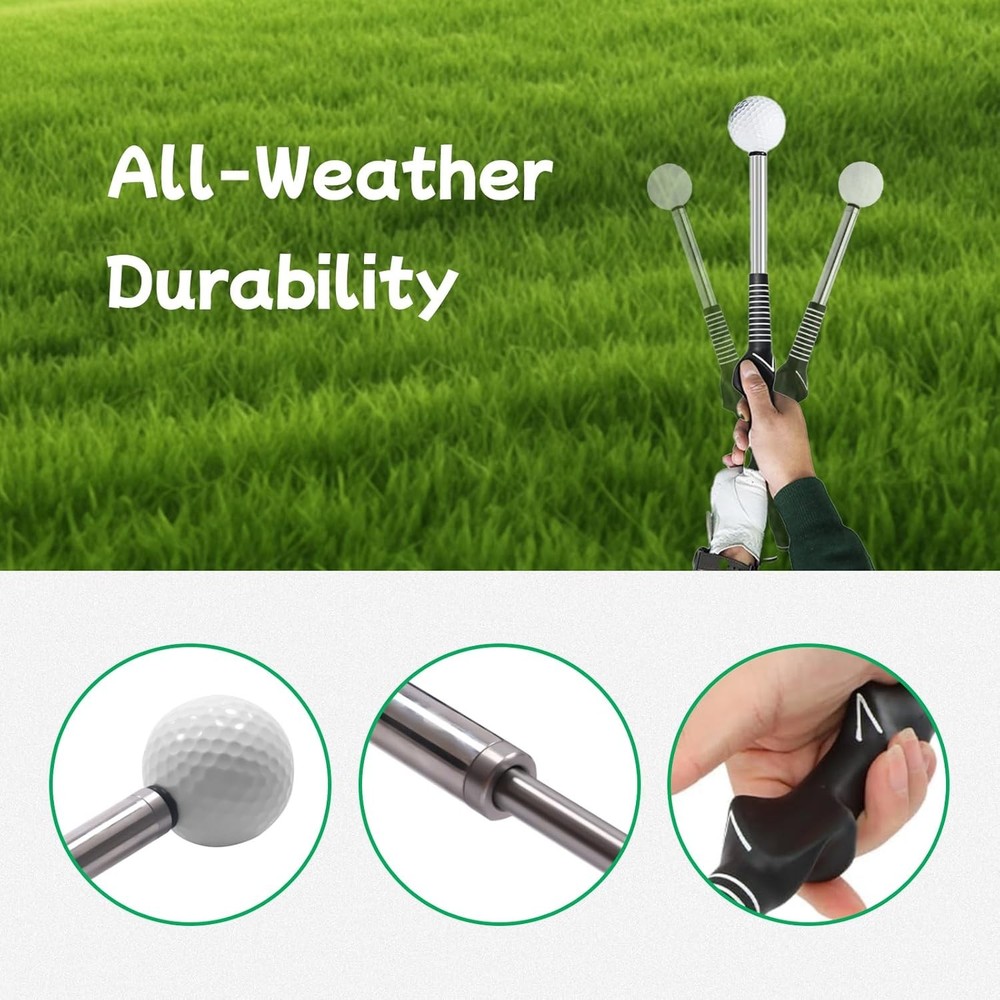 “Retractable Golf Swing Trainer - Golf Training Aid & Grip Trainer”