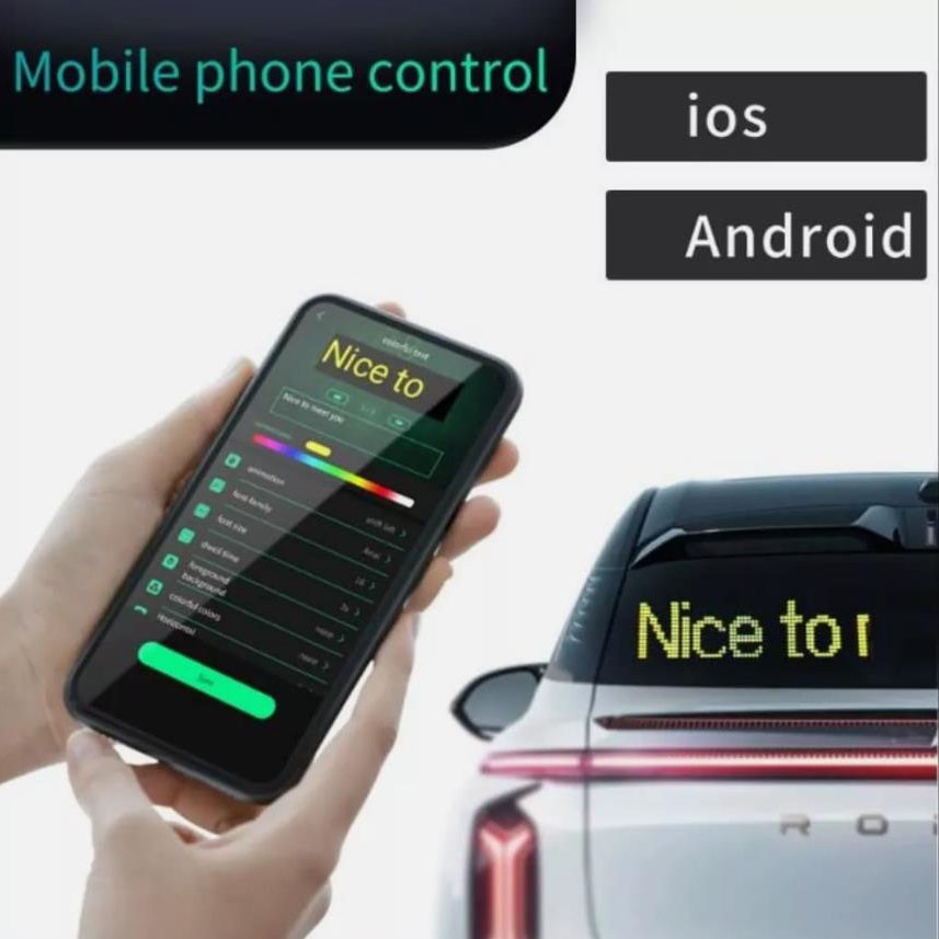 12*60cm Programmable Devil Eyes LED Screen for Car Truck Windshield Light Strips