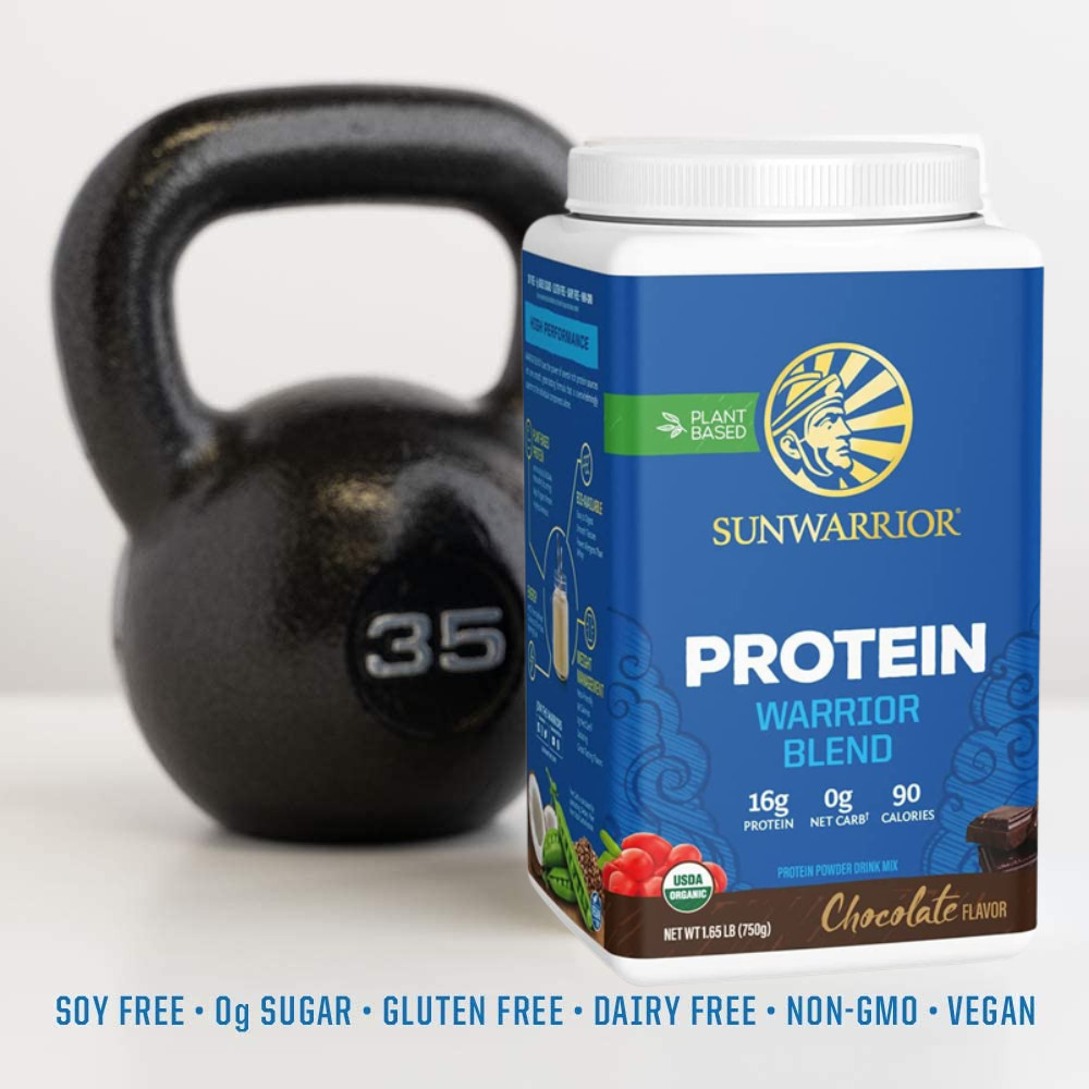 Sunwarrior Protein Warrior Blend Chocolate Flavor 1.7 lbs for Peak Performance