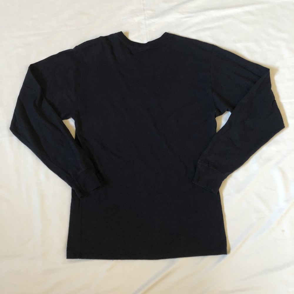 CHAMPION Men Size Medium Navy Blue Long Sleeve Crew Pull On Athletic Wear Top
