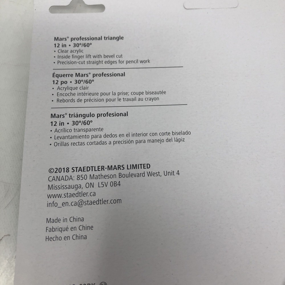 Staedtler Mars Clear Triangle 12-in-30'/60'