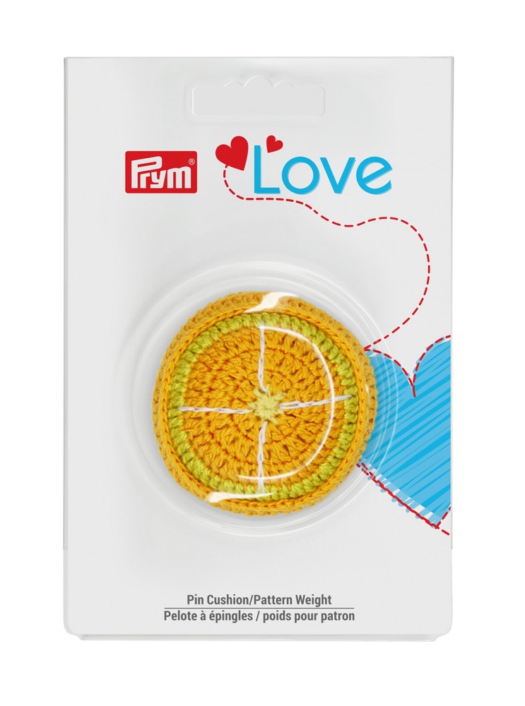 Prym Love Orange Pin Cushion and Pattern Weight