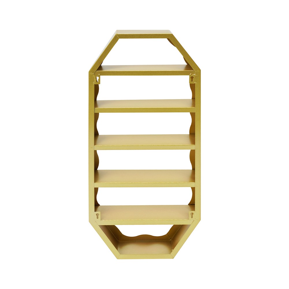 Gold Wall Mounted Octagonal Storage Rack 200 Bottle Nail Polish Organizer Holder