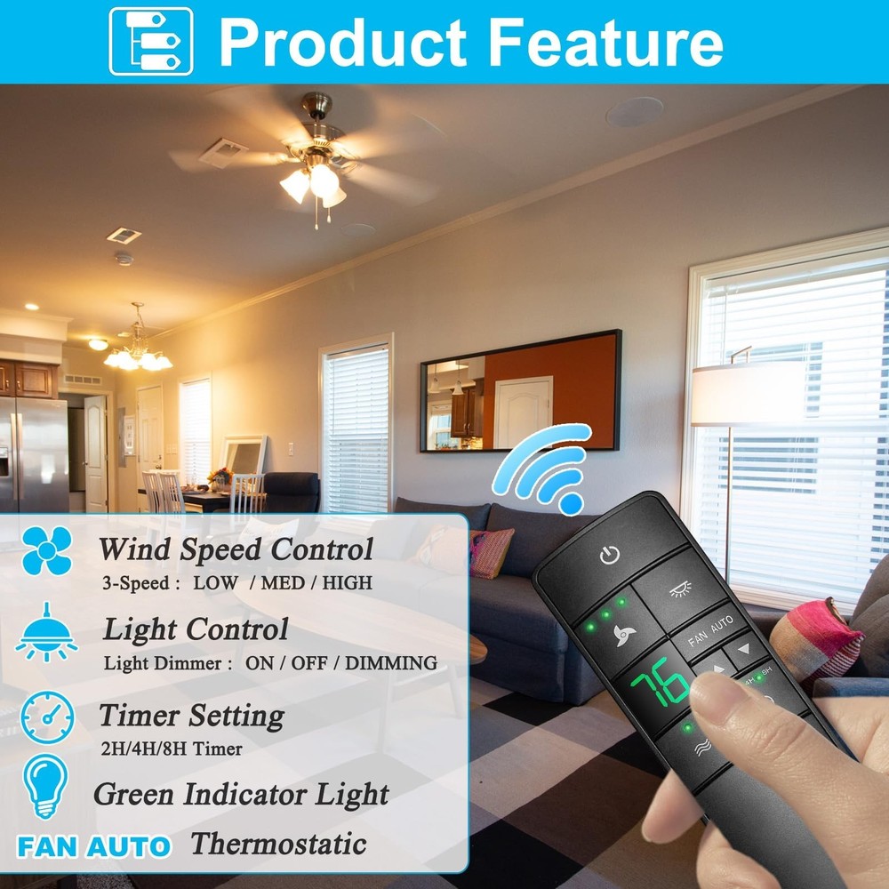 HD3 Ceiling Fan Remote Control Replacement for Hampton Bay (Remote Only)