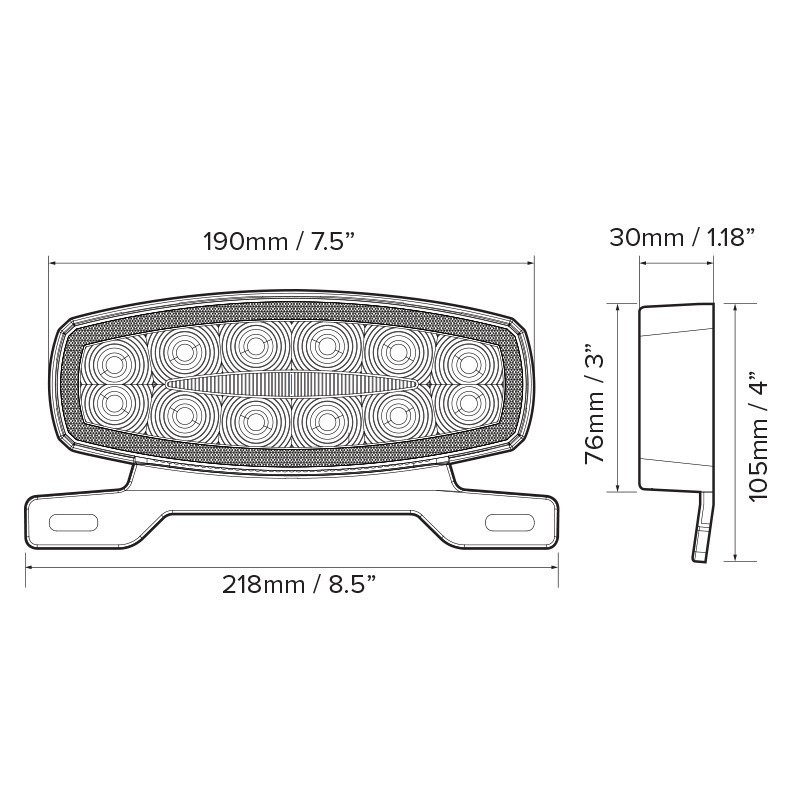 12V LED License Plate Light Running Brake Light Red Light Reflector IP55