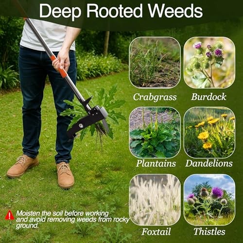 Manual Stand Up Weed Puller Tool with Long Handle | Extandable Weed Puller