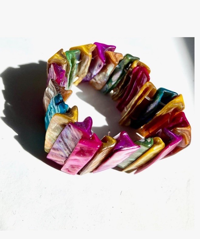 Shell Bracelet Multicolored Stretch
