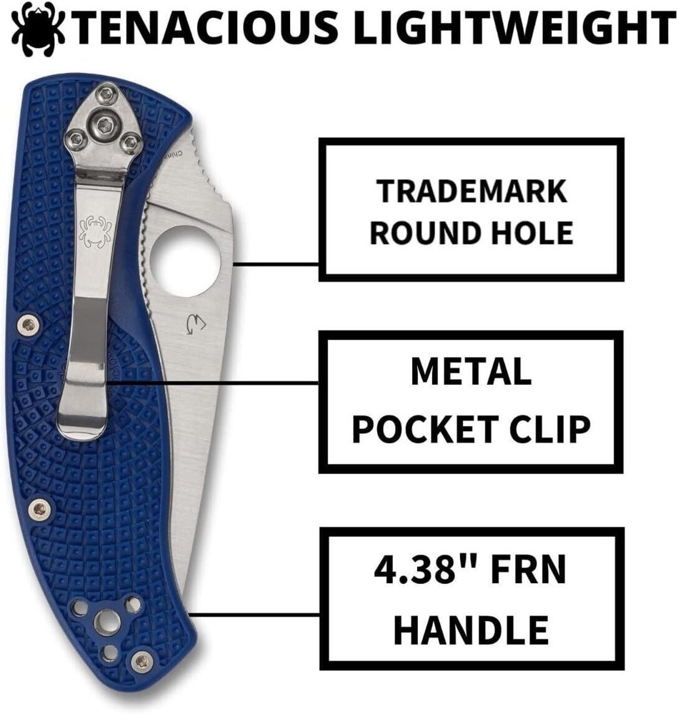 Spyderco Folding Knife Tenacious Plain Edge RUGGED
